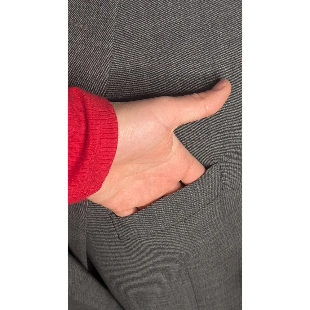 Ralph Lauren Mens Blazers Good Condition 46R Grey‎ Wool Buttons Business Career